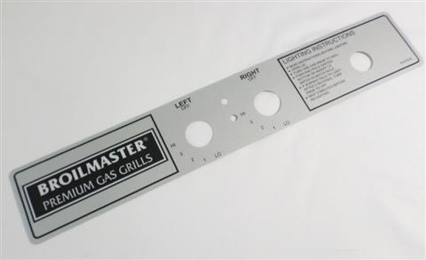 grill parts: Control Panel Label, Broilmaster P4 and D4 With Electronic Ignition (Replaces Old Part Number B072197)